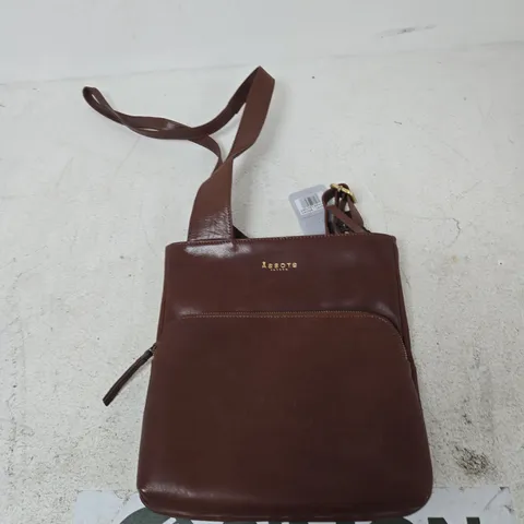 ASSOTS LONDON CANARY BROWN VINTAGE LEATHER CROSSBODY BAG