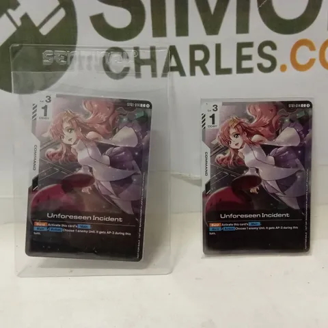 2 x GUNDAM 'UNFORSEEN INCIDENT' CARDS