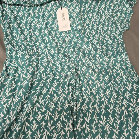 SEASALT CORNWALL ROSE TRELLIS JUMPSUIT IN KELP TEAL SIZE UK 20