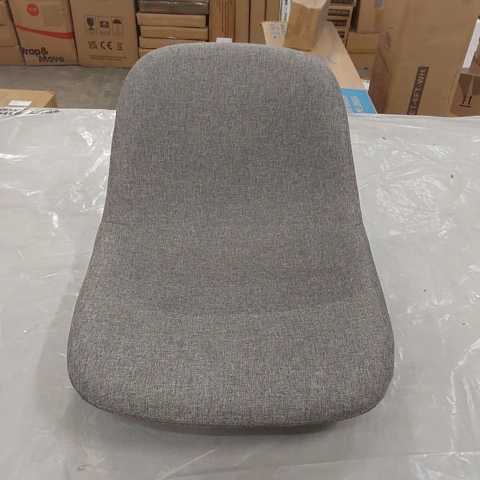 BOXED PAIR OF DESIGNER GREY FABRIC BAR STOOLS (1 BOX)