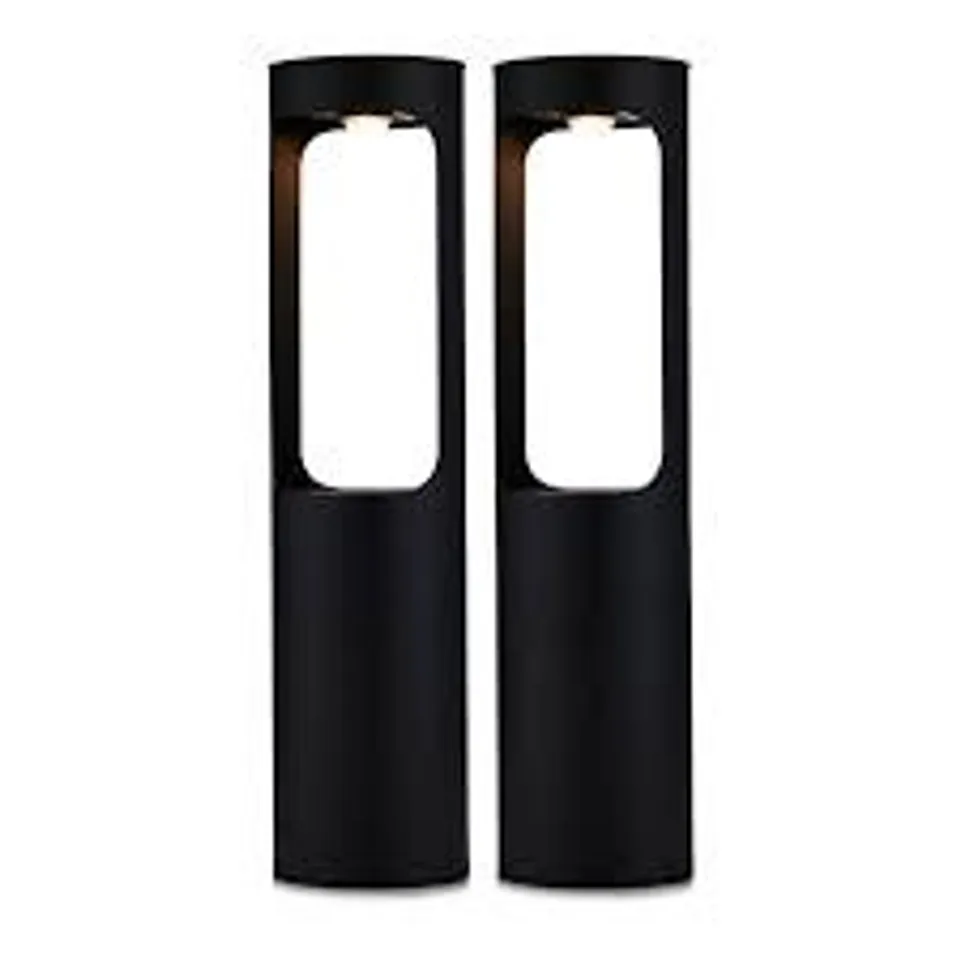 MY GARDEN STORIES SET OF 2 BLACK MODERN POST LIGHTS