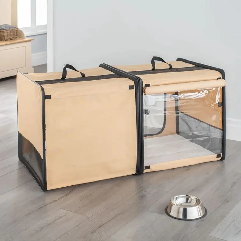BOXED GAYLON PET CARRIER BEIGE 