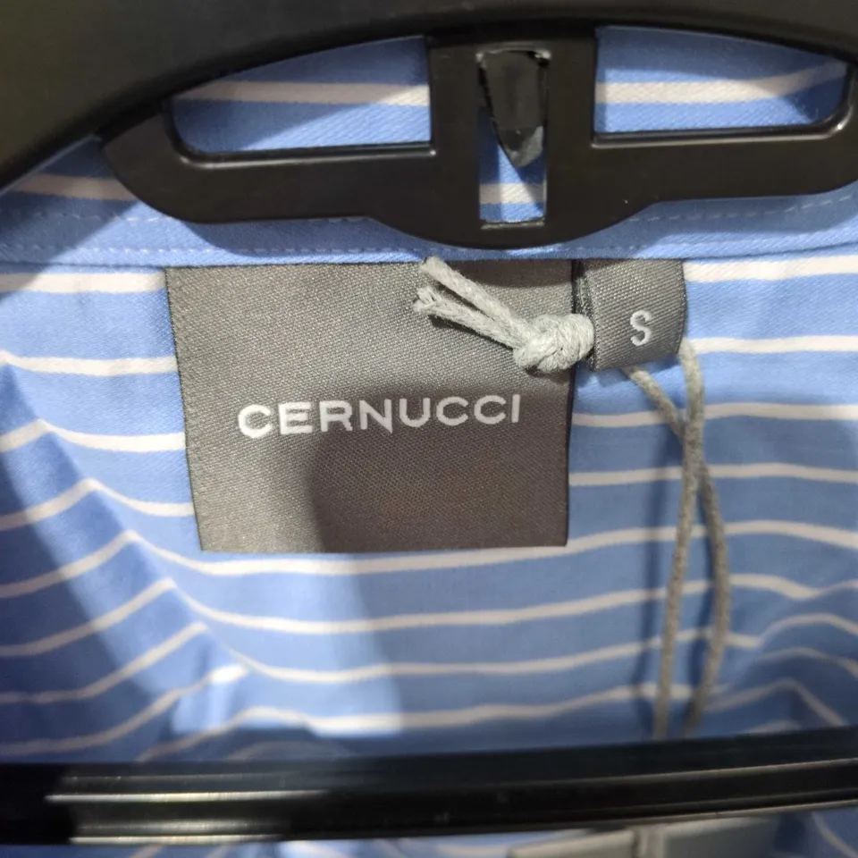 CERNUCCI STRIPED SHIRT – BLUE & WHITE – UK SIZE S