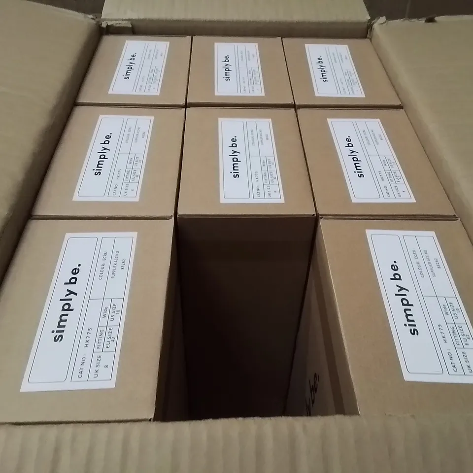 BOXED BRAND NEW APPROXIMATELY 9 SIMPLY BE BROOK EX WIDE SHOES SIZE 8 ECRU