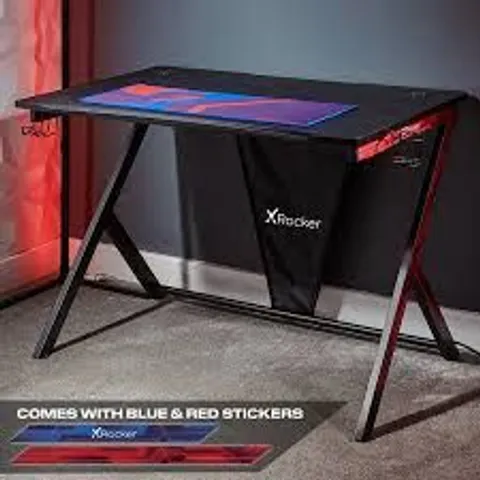 BOXED X ROCKER OCELOT ESPORTS GAMING DESK - RED (1 BOX)