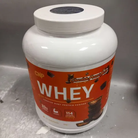 TUB OF CNP CHOCOLATE PEANUT BUTTER WHEY PREMIUM WHEY PROTEIN POWDER 66 SERVINGS 2KG