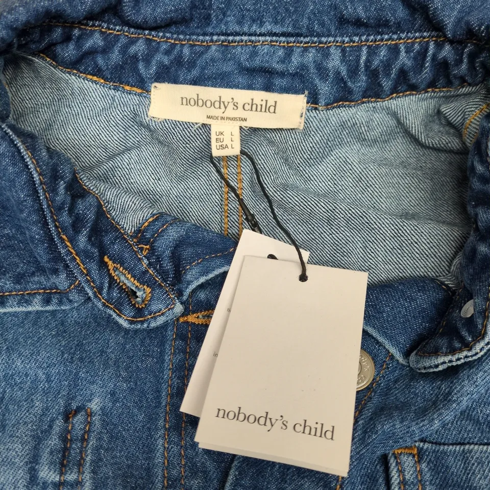 NOBODY'S CHILD DENIM JACKET BLUE SIZE L