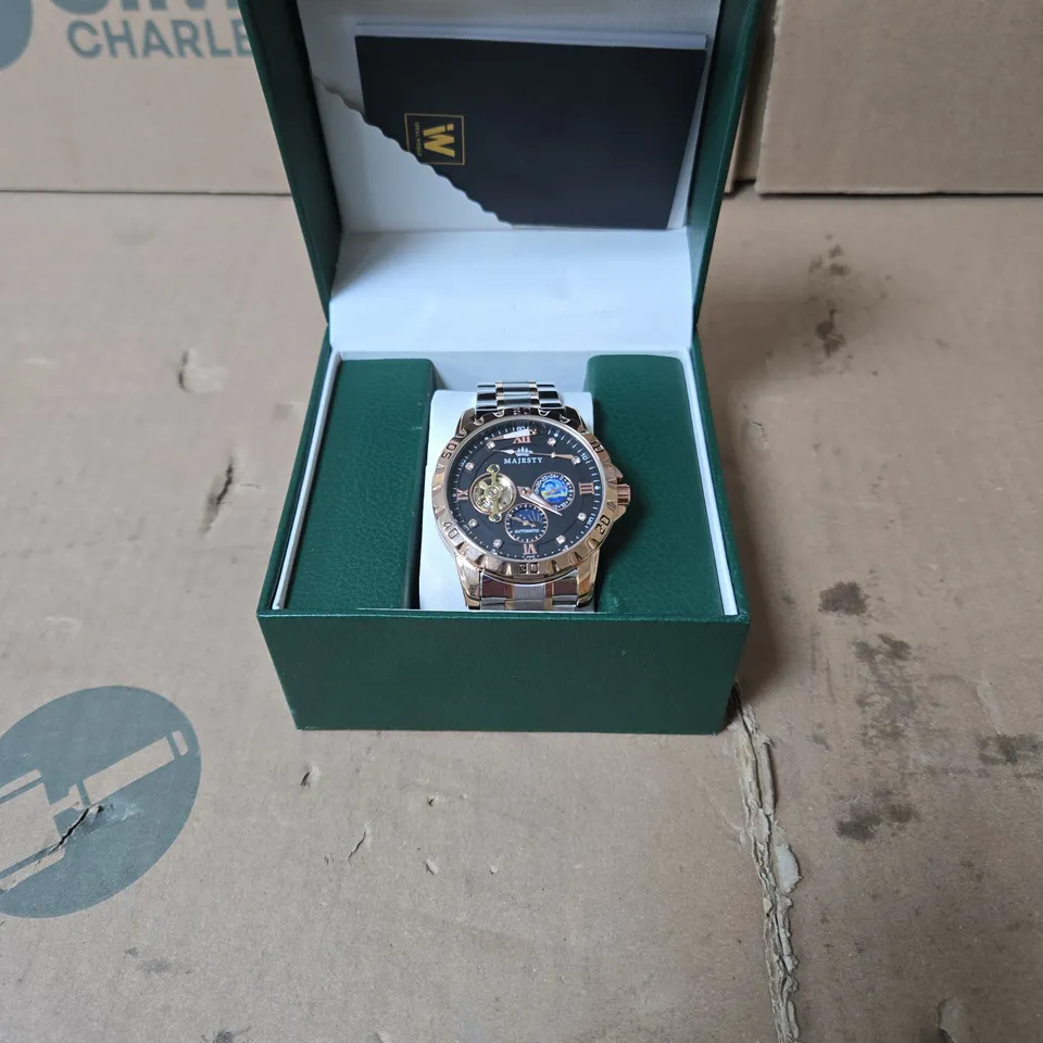 MAJESTY TWO-TONE CHRONOGRAPH WRISTWATCH IN GREEN PRESENTATION BOX