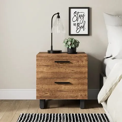 BOXED FREDDIE 2 DRAWER BEDSIDE TABLE (1 BOX)