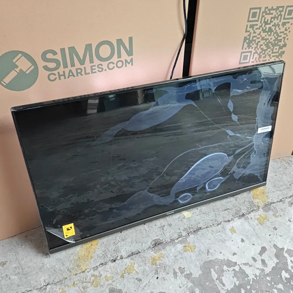 BOXED PHILIPS AMBILIGHT 32" FULL HD LED SMART TV 32PFS6908 WITH REMOTE - POWERS ON - DAMAGED SCREEN 