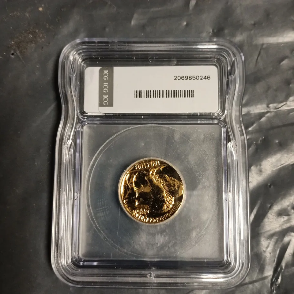 ICG 24K GOLD PLATED COIN IN DISPLAY CASE