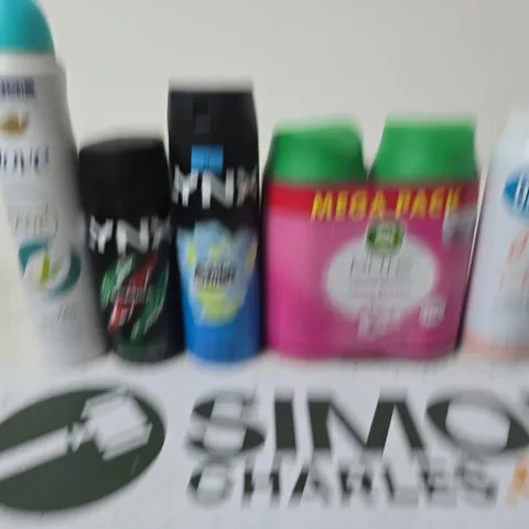 APPROXIMATELY 15 ASSORTED AEROSOLS TO INCLUDE LYNX, AIR WICK AND DOVE