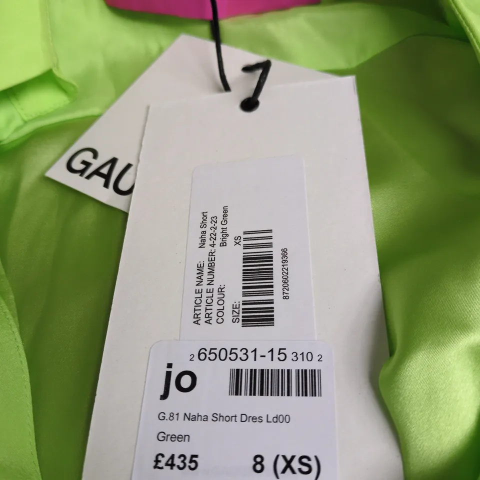 GAUGE81 NAHA SHORT DRESS – GREEN, UK 8 (XS)
