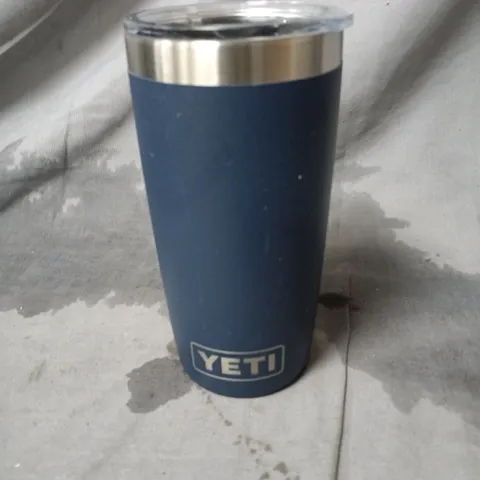 YETI INSULATED TRAVEL TUMBLER WITH BLUE NEOPRENE SLEEVE