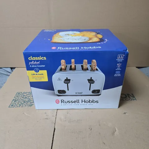 RUSSELL HOBBS CLASSICS POLISHED 4 SLICE TOASTER BOXED
