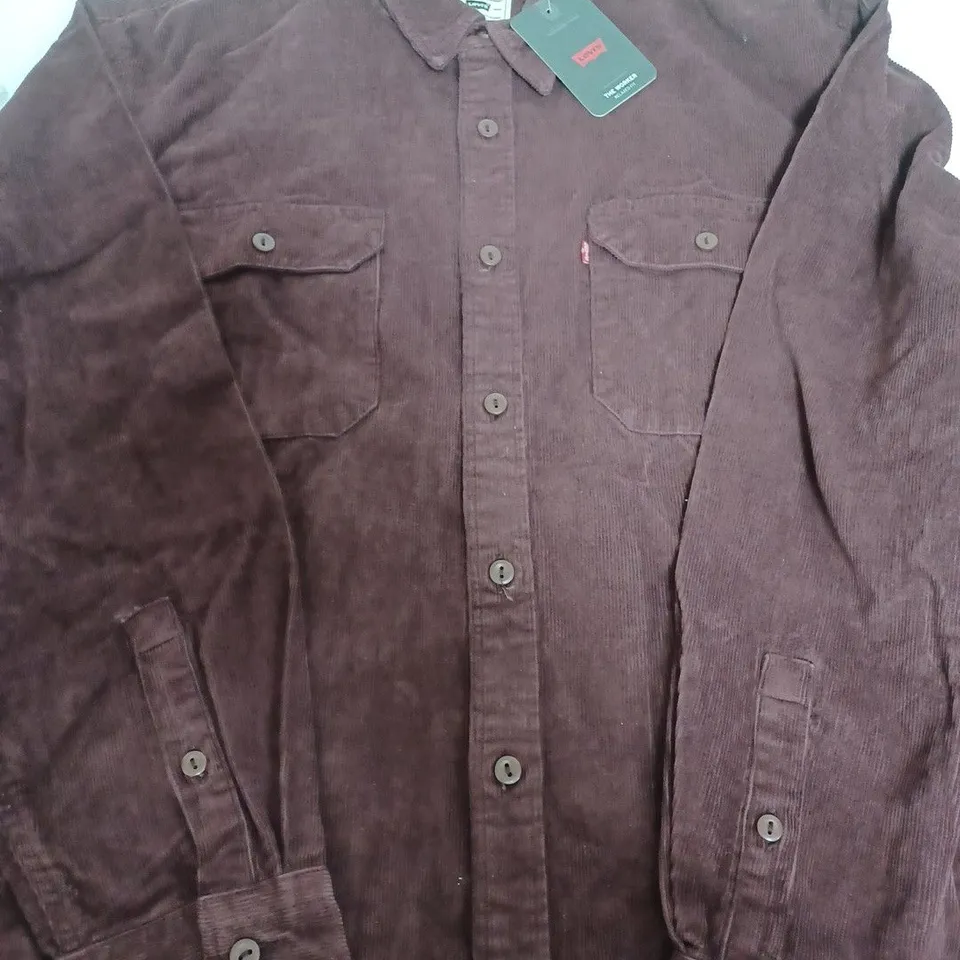 LEVI'S MAROON CORD JACKET WITH BUTTONS - XL
