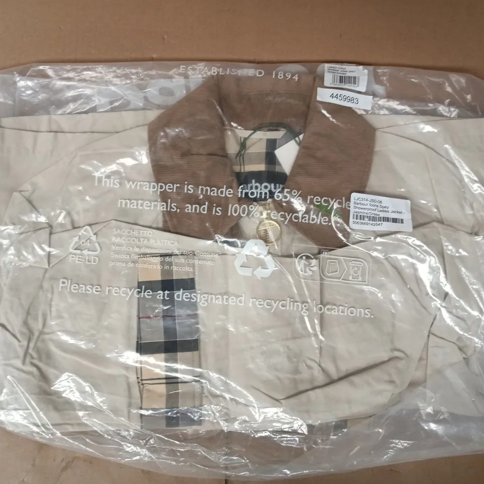 BAGGED BARBOUR ICONS SPEY SHOWERPROOF LADIES JACKET SIZE UK 8