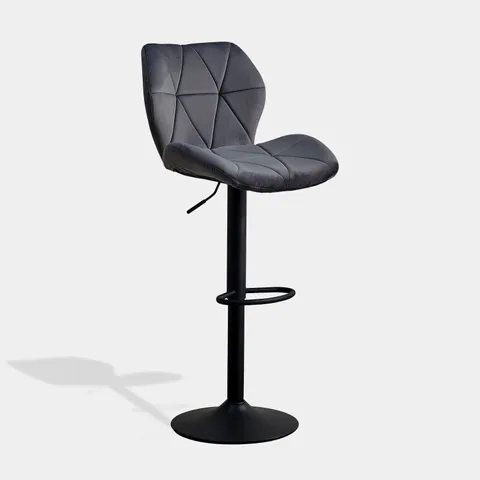 BOXED DEXTER BAR STOOLS [VELVET] [SET OF 2] - GREY (1 BOX)