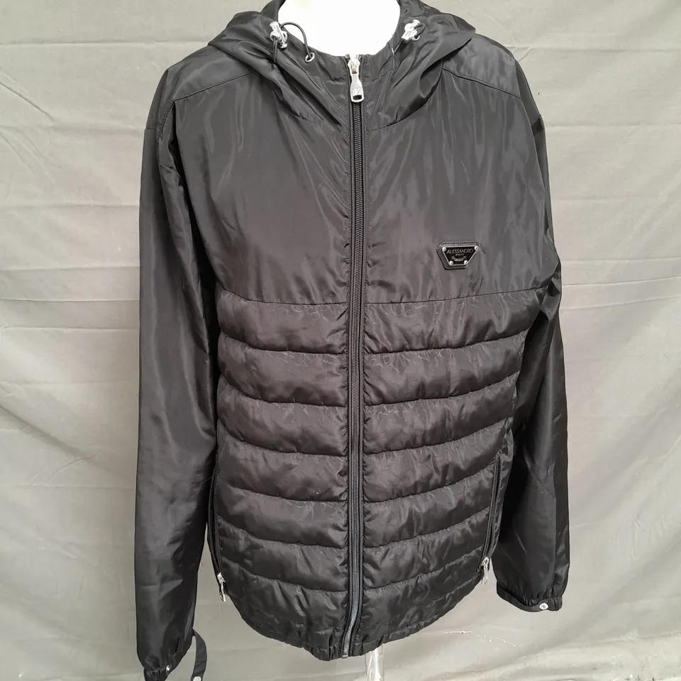 ALESSANDRO ZAVETTI PADDED PARKA IN BLACK SIZE L