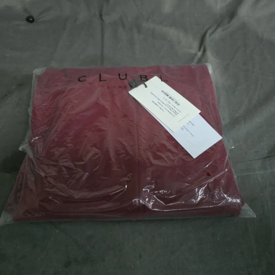 CLUB LONDON ALAYNA BERRY LONG-SLEEVE MAXI DRESS, UK 12