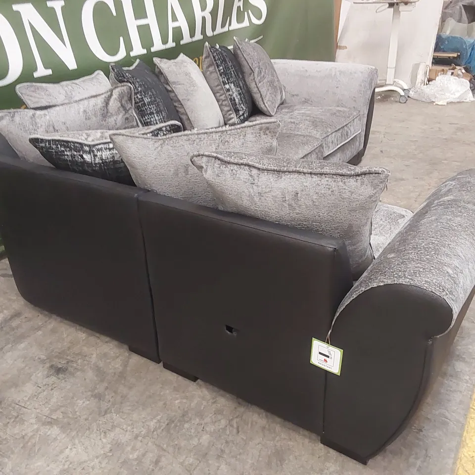 LANA FABRIC AND FAUX LEATHER LEFT HAND CORNER GROUP SOFA RRP £1109