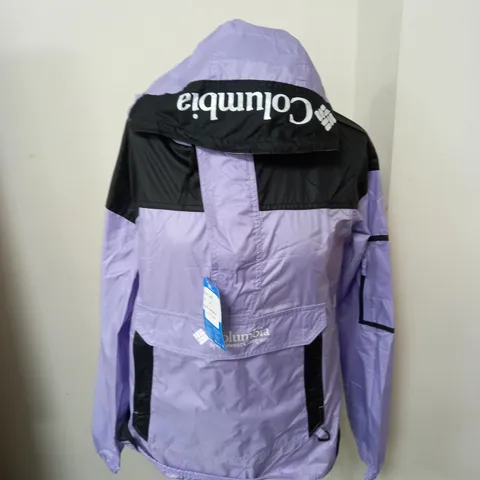 COLUMBIA PURPLE/BLACK LARGE RAINPROOF KANGAROO COAT 