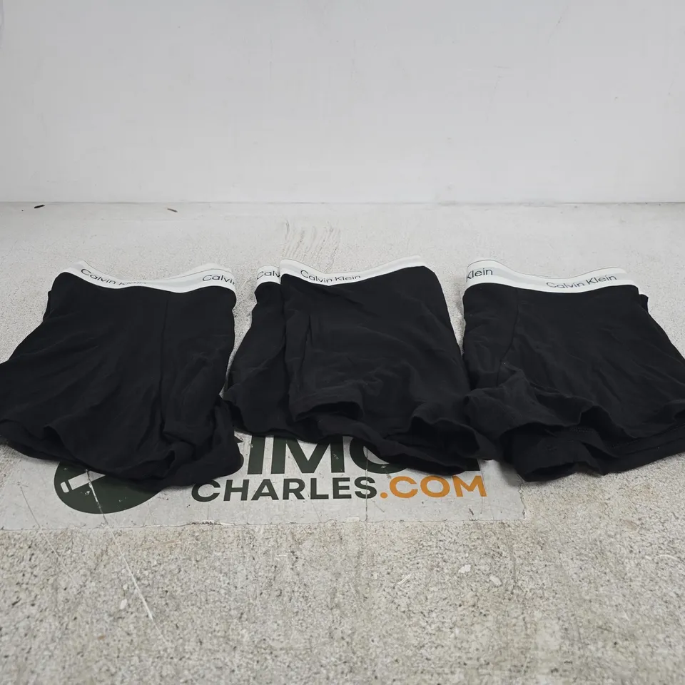 3 PACK CALVIN KLEIN ICON BLACK COTTON STRETCH BOXERS LARGE