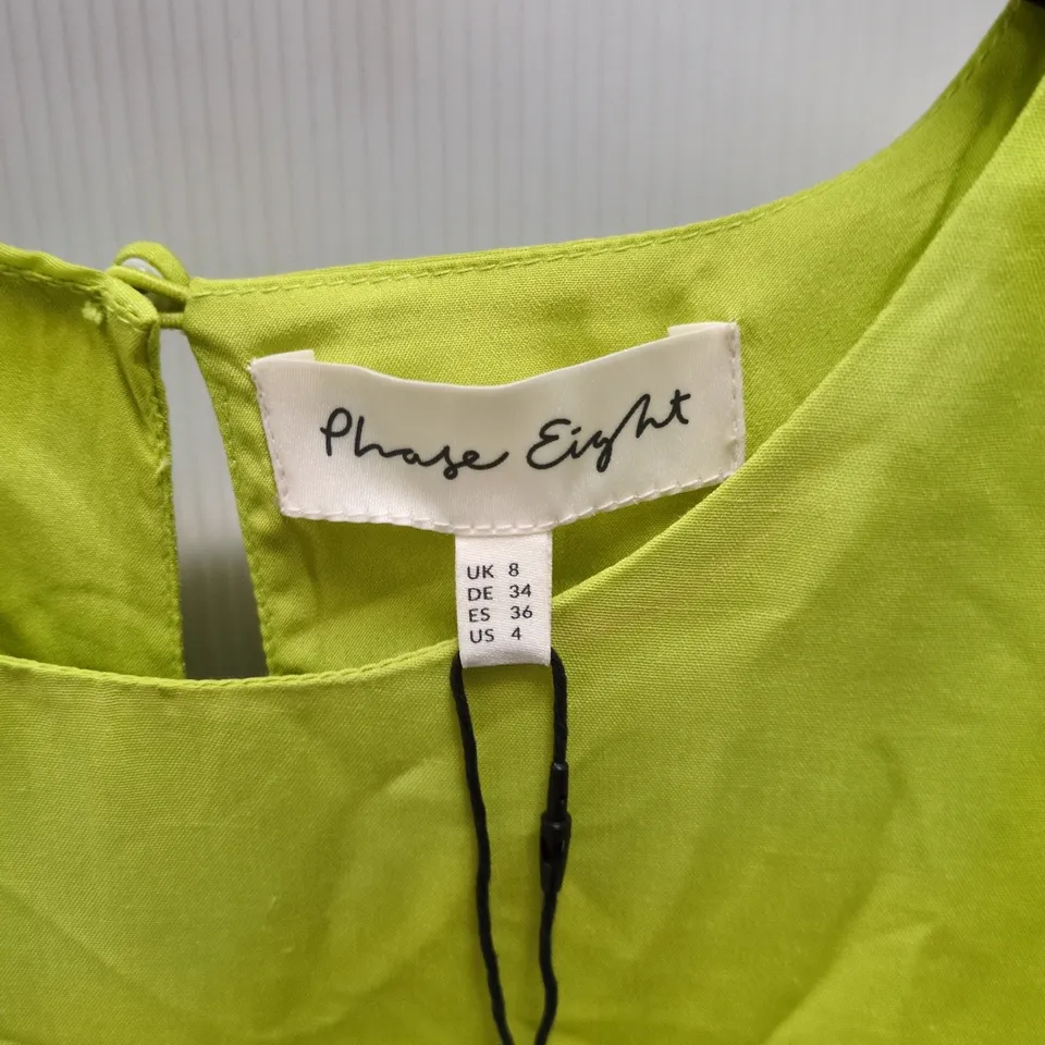 PHASE EIGHT SARA TIERED DRESS – LIME, UK 8 (WOMEN'S)