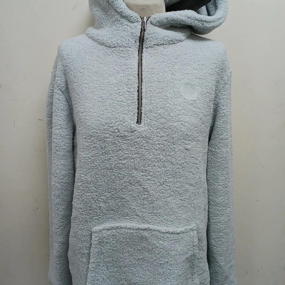 NORTHERN GARMS GREY 1/4 ZIP FLEECE - M