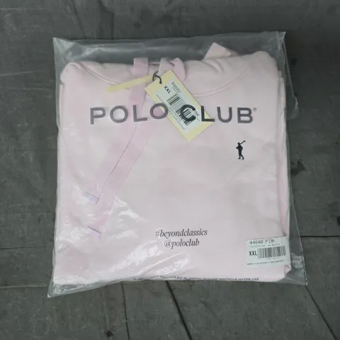 POLO CLUB WOMEN'S FLEECE REGULAR FIT HOODIE SWEATSHIRT IN PINK SIZE XXL