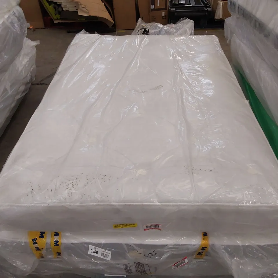 QUALITY BAGGED 4' SMALL DOUBLE ELMHURST LUXURY LAMBSWOOL NATURAL OPEN COIL MATTRESS 