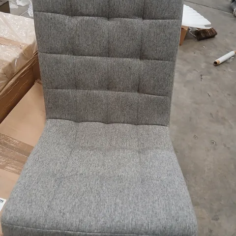 FOUR GREY FABRIC DINNING CHAIRS