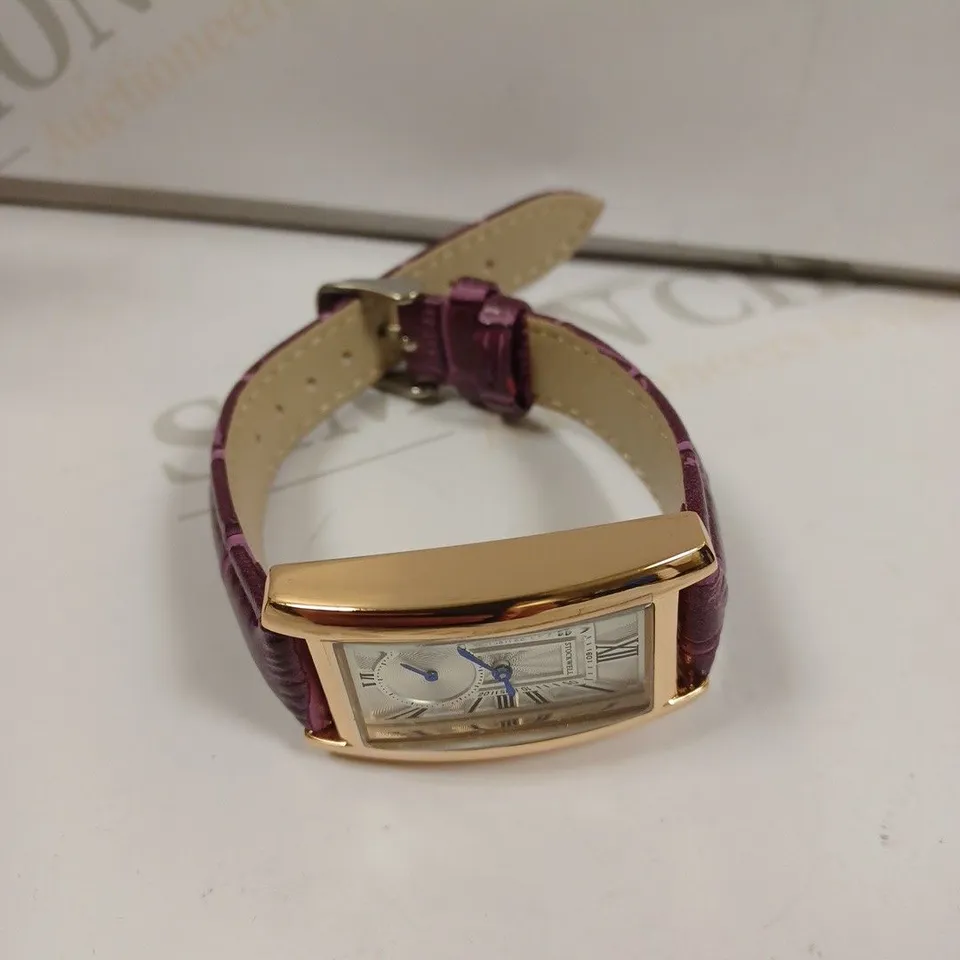 LADIES STOCKWELL WATCH – TEXTURED DIAL WITH SUB DIAL MINUTE HAND – LEATHER STRAP – GIFT BOX INCLUDED