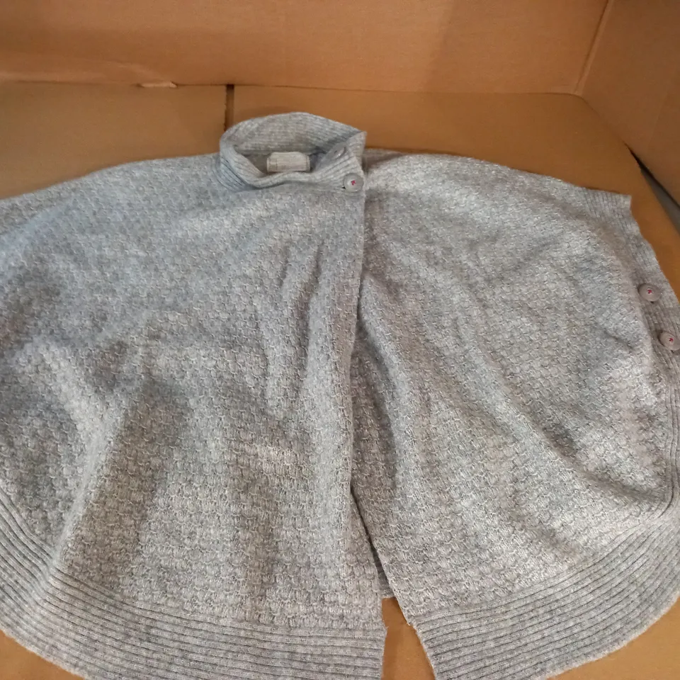 WHITE STUFF GREY KNITTED PONCHO - ONE SIZE