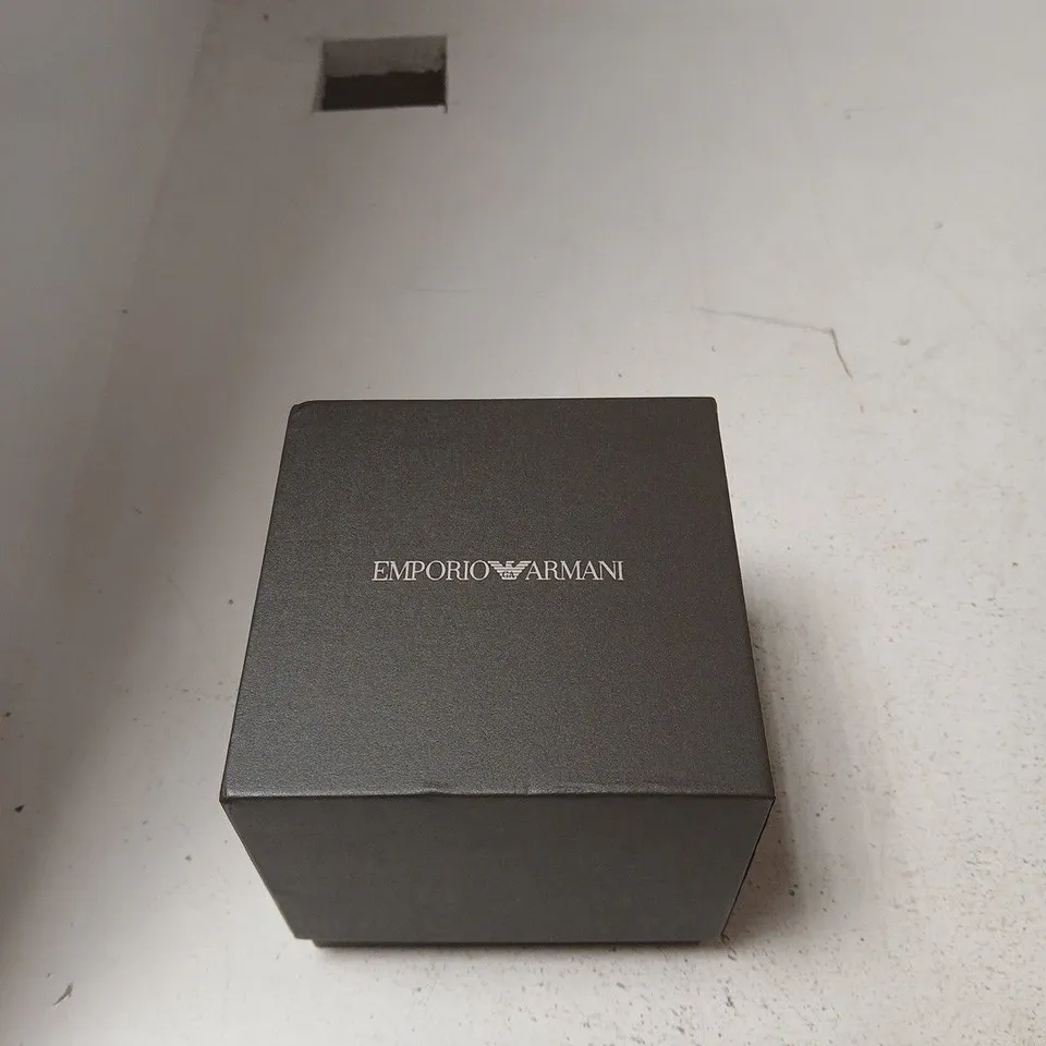EMPORIO ARMANI WATCH - BLUE DIAL, DIAMOND MARKERS, TWO-TONE BRACELET