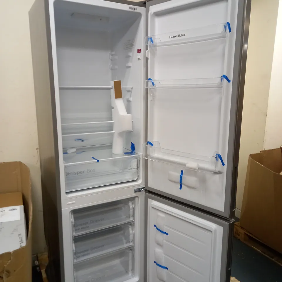 RUSSELL HOBBS FRIDGE FREEZER 55 CM WIDE, SILVER - COLLECTION ONLY