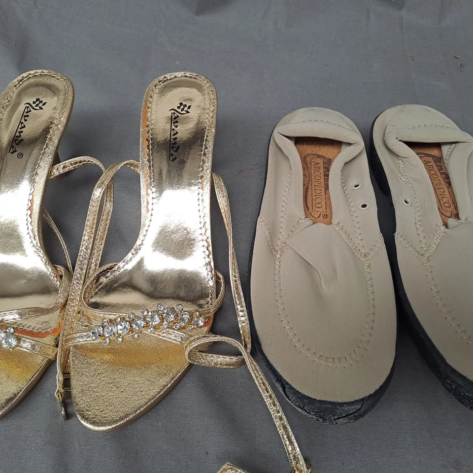 BOX OF APPROXIMATELY 10 ASSORTED PAIRS OF SHOES IN VARIOUS COLOURS, STYLES, AND SIZES