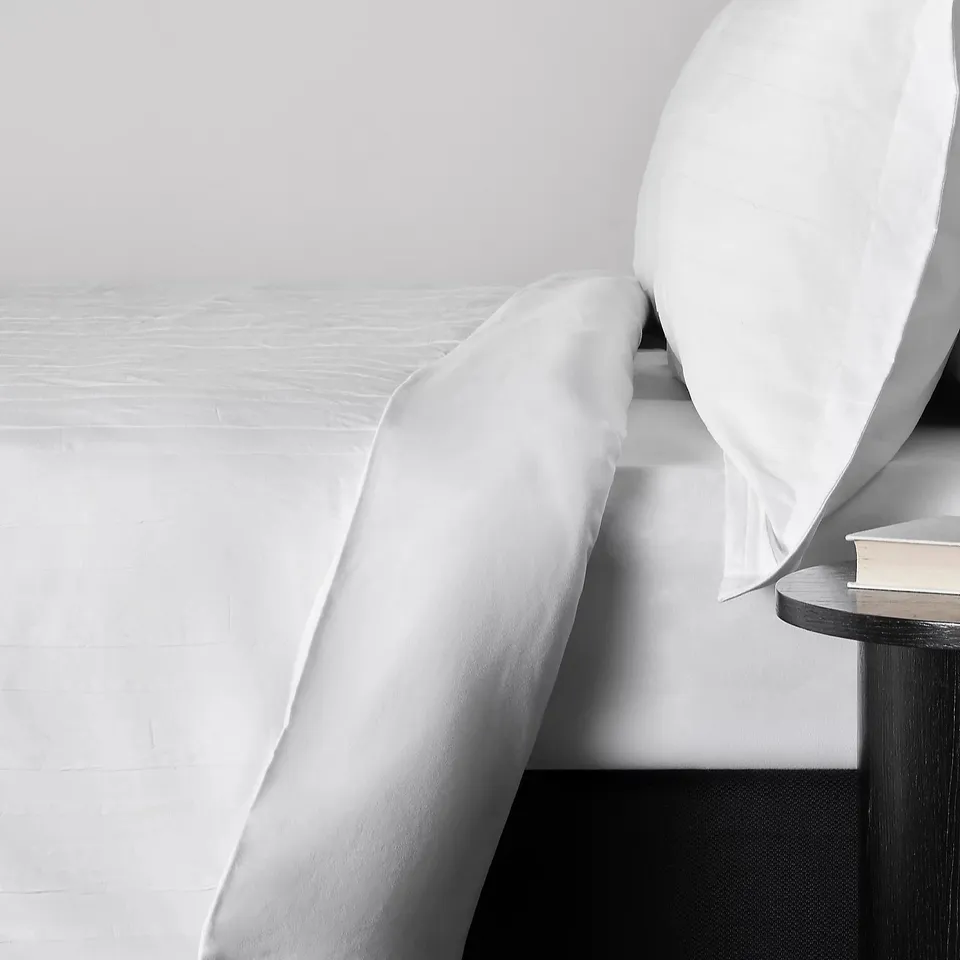 K BY KELLY HOPPEN 100% COTTON STRIPED MATELASSE DUVET COVER WHITE DOUBLE