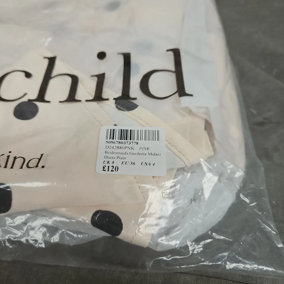 NOBODYS CHILD BRIDESMAIDS GARDENIA MIDAXI DRESS PLAIN UK 8 BAGGED