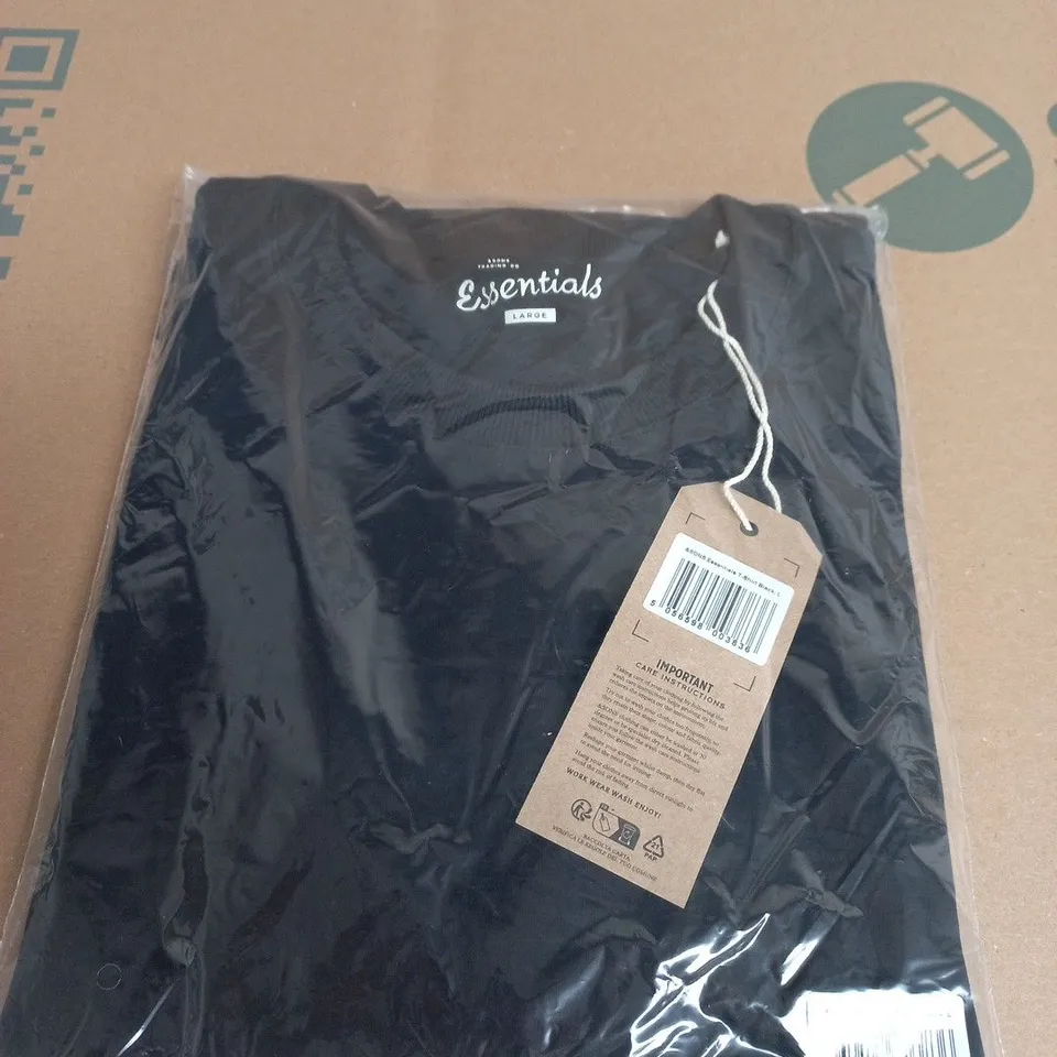 &SONS ESSENTIALS T-SHIRT – BLACK, UK LARGE (L)