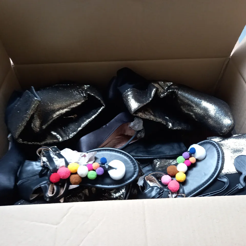 LARGE QUANTITY OF ASSORTED WOMENS SHOES IN VARIOUS SIZES, COLOURS AND STYLES