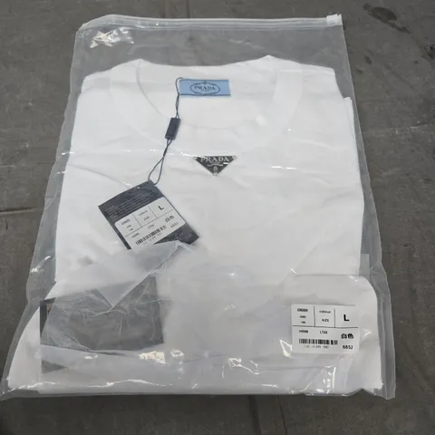 PRADA WHITE T-SHIRT – SIZE L