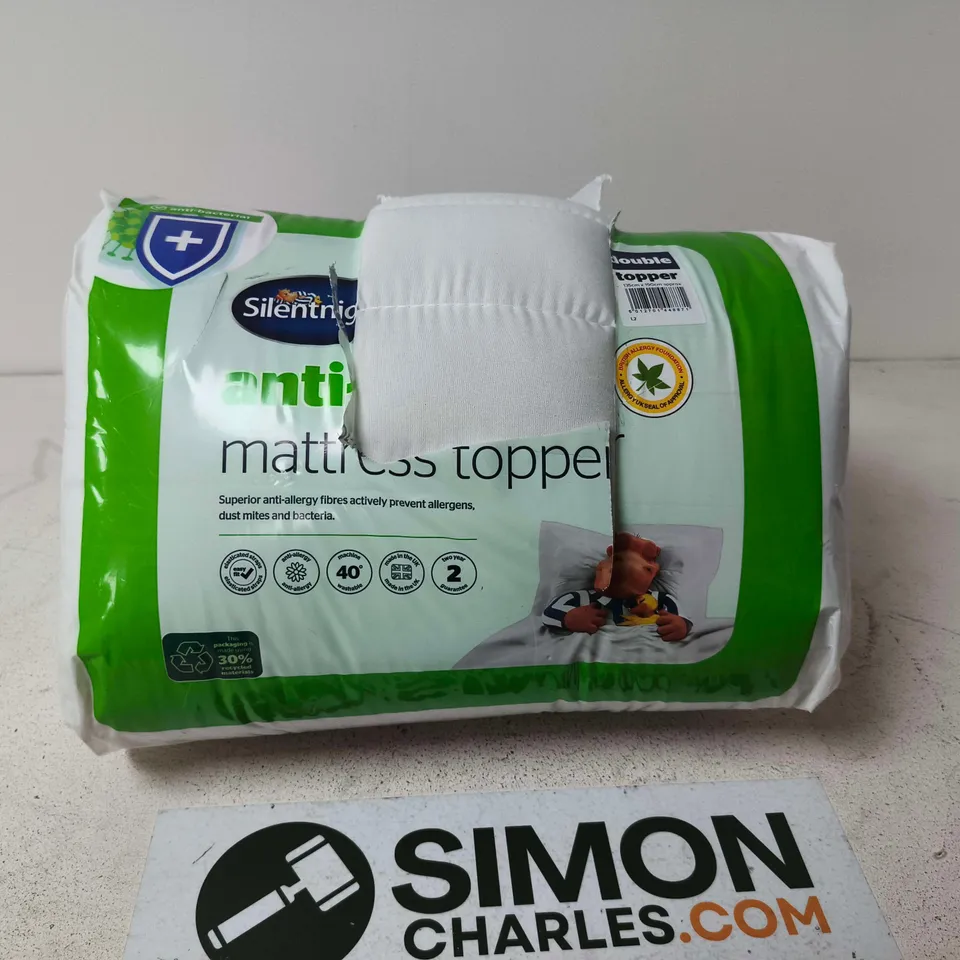 SILENTNIGHT ANTI-ALLERGY MATTRESS TOPPER – PACKAGED
