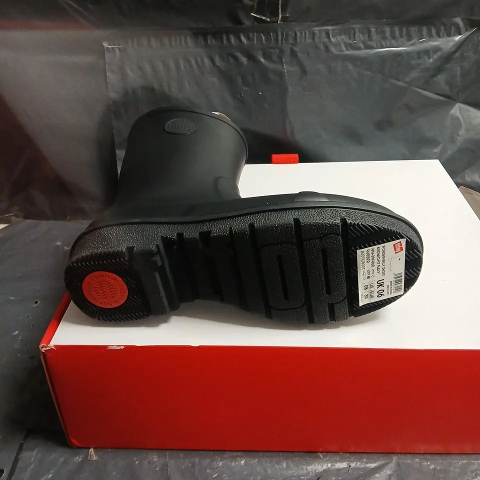 FITFLOP WOMEN'S BLACK KNEE-HIGH RAIN BOOTS UK 6