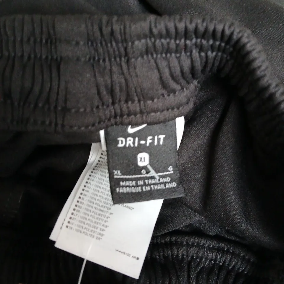 NIKE DRI-FIT BLACK TRACK PANTS, SIZE XL