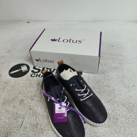 LOTUS NAVY LEATHER SHOES – WOMEN'S, UK 4 (EU 37) – BOXED