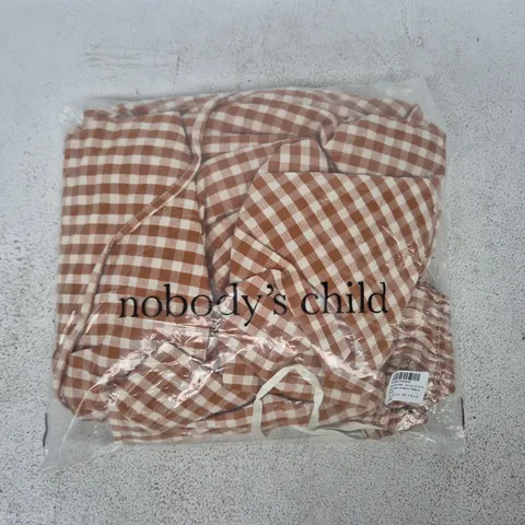 BAGGED NOBODY'S CHILD SLEEVELESS AUDREY MIDAXI DRESS IN ORANGE GINGHAM SIZE UK 10