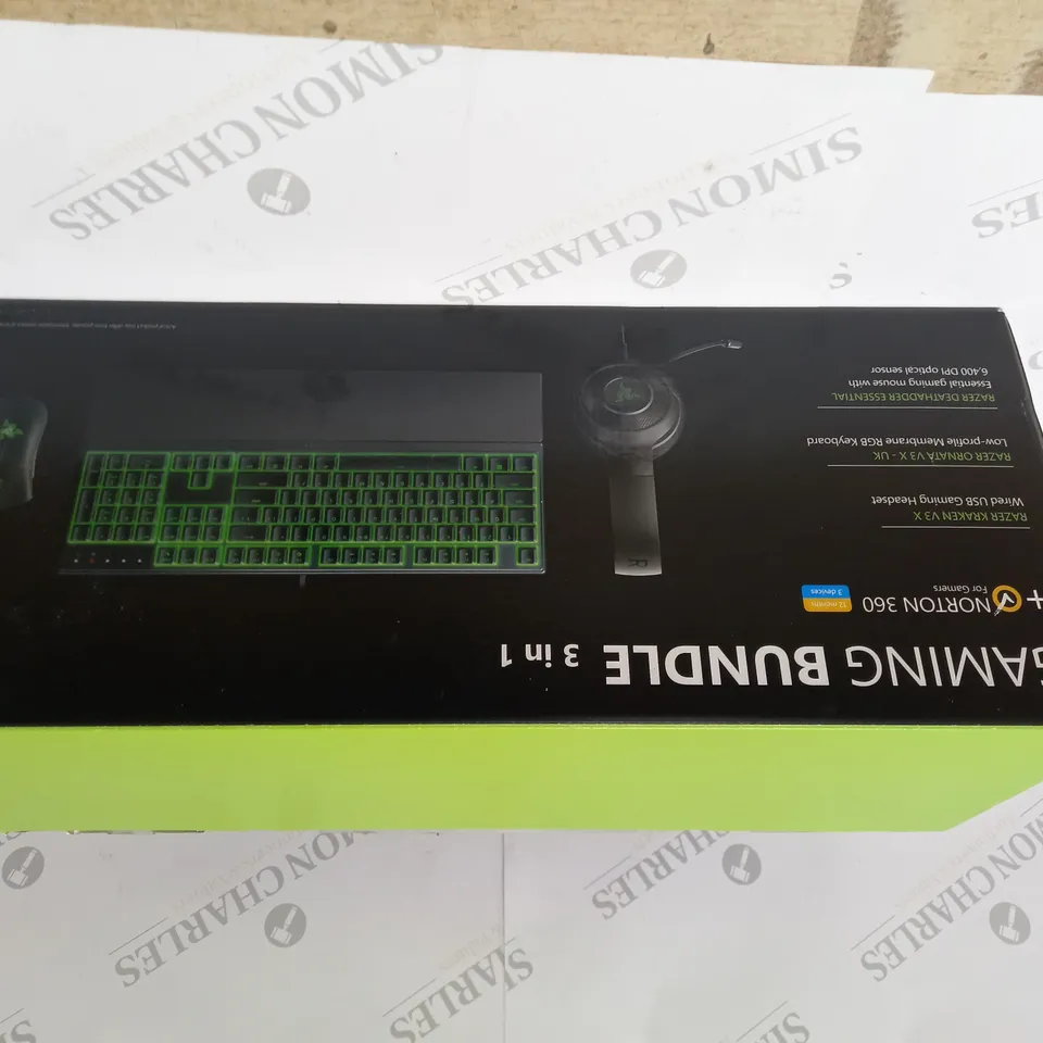 BRAND NEW BOXED RAZER GAMING BUNDLE 3 IN 1 TO INCLUDE - GAMING HEADSET, MEMBRANE RGB KEYBOARD AND ESSENTIAL GAMING MOUSE