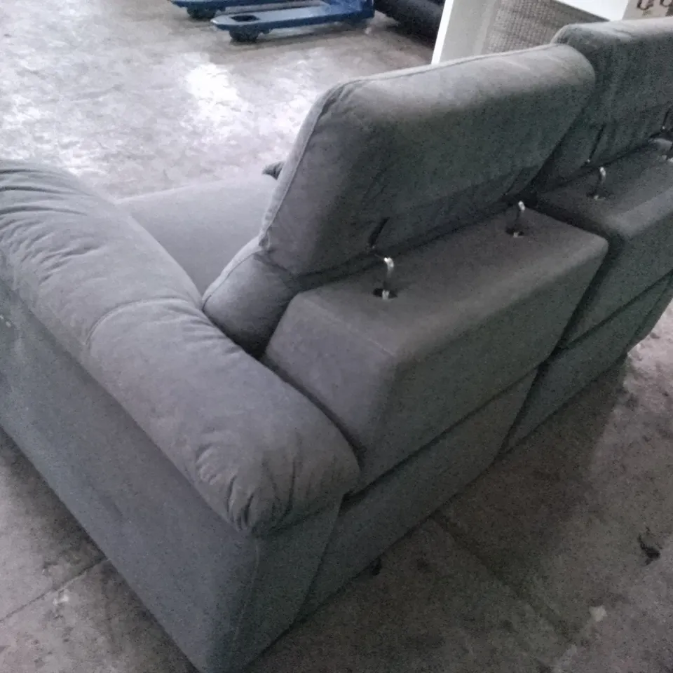 QUALITY DESIGNER 2PCS ELECTRIC RECLINER 2 SEATER SOFA - GREY FABRIC 