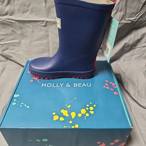 HOLLY & BEAU NAVY RAIN BOOTS - CHILDS UK 10 (EU 28 / US 11)